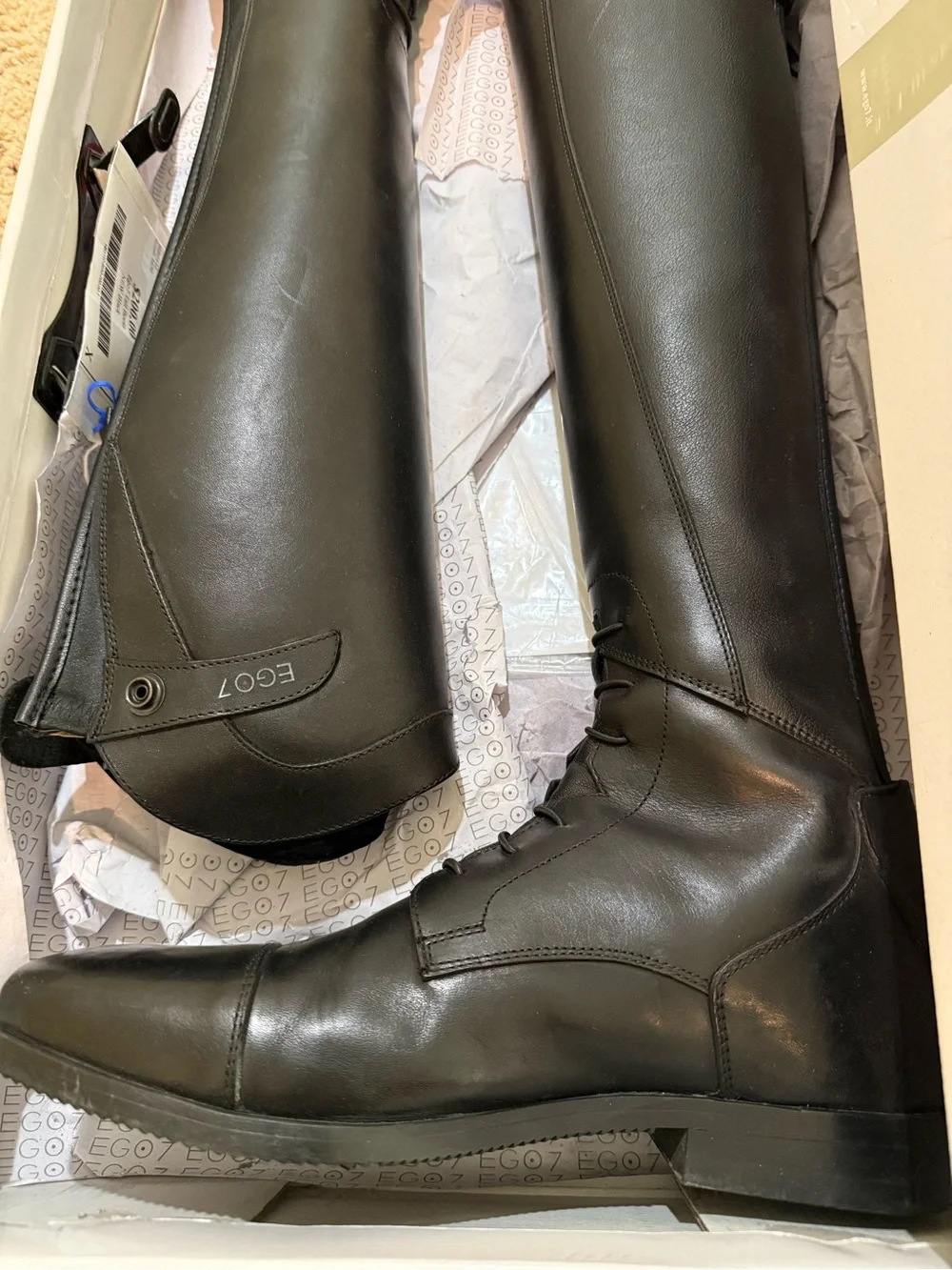 EGO Equestrian Ladies 43 Tall Show Boots - Black - Picture 4 of 10